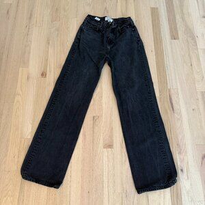 Reformation high waisted black straight leg jeans